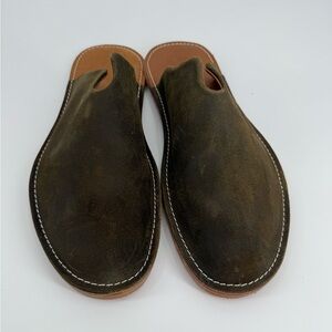 WP Standard x Mr. Grumpy Suede Leather Mule Slipper | Olive | Men's XL (12-13.5)